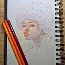 Mon projet du cours : Dessin de portraits expressifs aux crayons de couleur . Drawing, Portrait Drawing, Sketchbook, and Colored Pencil Drawing project by marine_p - 01.31.2023