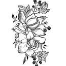 Mi proyecto del curso: Tatuaje botánico con puntillismo. Een project van Traditionele illustratie,  Tatoeageontwerp y  Botanische illustratie van Damy Mas - 01.02.2023