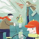 Illustration project of Vilnius city based on different shapes . Een project van Traditionele illustratie, Ontwerp van personages,  Tekening y Digitale illustratie van Rūta Kygaitė - 25.01.2023