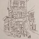 Mon projet du cours : Dessin architectural à l’aquarelle et à l’encre. Esboçado, Desenho, Pintura em aquarela, Ilustração arquitetônica, Sketchbook e Ilustração com tinta projeto de Lou LA - 01.02.2023