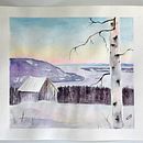 Crépuscule d’hiver. Un proyecto de Bellas Artes, Pintura y Pintura a la acuarela de Marie-Couleurs - 22.01.2023