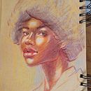 Meu projeto do curso: Desenho de retratos vibrantes com lápis de cor. Projekt z dziedziny  R, sunek, Portret, Sketchbook, R i sowanie kredkami użytkownika Bruna Melo - 01.02.2023