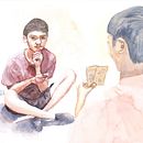 My project for course: Sketching People with Watercolor. Un proyecto de Bocetado, Pintura a la acuarela y Dibujo anatómico de Fuzuki - 03.02.2023