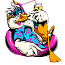 Lazy Duck. Ilustração tradicional, e Design projeto de Gabriel Conti - 03.02.2023