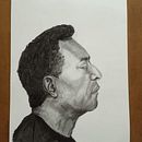 desenho do rei Pelé feito com carvão. Un progetto di Disegno realistico, Disegno di ritratti e Disegno artistico di ilan_lira - 04.02.2023