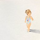 Paseo por la playa. Traditional illustration, Watercolor Painting, and Fine Arts project by César Sánchez Huertas - 02.04.2023