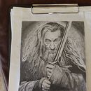 Gandalf. Traditional illustration, Fine Arts, Pencil Drawing, Drawing, Portrait Drawing, and Realistic Drawing project by ruben salobral - 02.05.2023