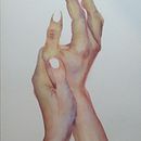 Mi proyecto del curso: Ilustración expresiva de manos en acuarela. Painting, Watercolor Painting, and Figure Drawing project by Jethzabet Yañez - 02.08.2023