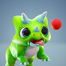 Star Dino / Adventure Island. Een project van 3D, Ontwerp van personages, 3D-karakterontwerp, Animatie y Videogames van Alex Poveda Duarte - 17.03.2022