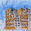Mon projet du cours : Esquisses d'architecture expressives aux feutres de couleur. Een project van  Schetsen,  Tekening,  Architecturale illustratie, Sketchbook y  Illustratie met inkt van Abdelmoumen BERBAR - 10.02.2023