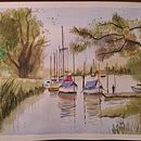 Mi proyecto del curso: Pintura en acuarela de paisajes marinos. Un proyecto de Pintura, Pintura a la acuarela e Ilustración naturalista				 de María Otero Macías - 12.02.2023