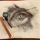 Charcoal and watercolor eye. Traditional illustration project by Shanelle Brooks - 03.05.2022