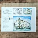 Mein Abschlussprojekt für den Kurs: Reiseskizzen in Aquarell: Fange deine Umgebung ein. Un proyecto de Ilustración tradicional, Pintura, Bocetado, Dibujo, Pintura a la acuarela, Ilustración arquitectónica y Sketchbook de Alexandra Menke - 13.02.2023