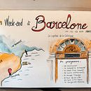  Carnet de voyage Barcelone . Drawing, Watercolor Painting, Sketchbook, Ink Illustration, and Colored Pencil Drawing project by Anne-Marie FOURNIER - 02.14.2023