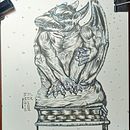 Creepy Gargoyle. Projekt z dziedziny Trad, c i jna ilustracja użytkownika Selbor Draws - 01.10.2022