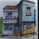 Mon projet du cours : Esquisses d'architecture expressives aux feutres de couleur Ein Projekt aus dem Bereich Skizzenentwurf, Zeichnung, Architektonische Illustration, Sketchbook und Illustration mit Tinte von Hélène Pagé - 15.02.2023