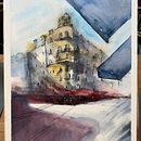 My project for course: Architectural Sketching with Watercolor and Ink Ein Projekt aus dem Bereich Skizzenentwurf, Zeichnung, Aquarellmalerei, Architektonische Illustration, Sketchbook und Illustration mit Tinte von Varya Novozhilova - 18.02.2023
