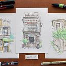 My project for course: Expressive Architectural Sketching with Colored Markers. Un proyecto de Bocetado, Dibujo, Ilustración arquitectónica, Sketchbook e Ilustración con tinta de Krzysztof Świstak - 18.02.2023