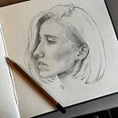 My project for course: Portrait Sketchbooking: Explore the Human Face. Un projet de Esquisse , Dessin, Dessin de portrait, Dessin artistique , et Carnet de croquis de biancadedeugd - 19.02.2023