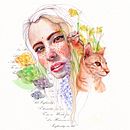 Natural Portrait. Un proyecto de Ilustración tradicional, Bellas Artes, Pintura, Dibujo, Pintura a la acuarela, Dibujo de Retrato y Dibujo artístico de seme - 21.02.2023