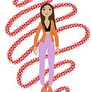 Mi proyecto del curso: Creación de personajes femeninos estilo cartoon con Procreate. Projekt z dziedziny Trad, c, jna ilustracja, Ilustracja c, frowa, R, sunek c i frow użytkownika Nerea Cariño - 24.02.2023