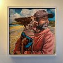 Jan and Dora on windy Gwithian beach. Oil Painting, Painting, and Fine Arts project by K Witko - 02.28.2023