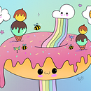My donut world. Un progetto di Character design, Illustrazione digitale e Illustrazione tradizionale di IPSITA BARAL - 28.02.2023