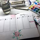 My project for course: Bullet Journaling: Illustrated Planning. Een project van Craft, Aquarelschilderen, DIY, Management En Productiviteit y Business van Silvia Stoller - 01.03.2023