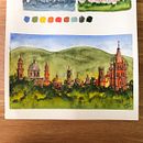 Mi proyecto del curso: Sketching de viajes en acuarela: captura el mundo que te rodea. Traditional illustration, Painting, Sketching, Drawing, Watercolor Painting, Architectural Illustration, and Sketchbook project by Jessie Cortés - 03.02.2023