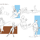 Sketches. Ilustração tradicional, e Design de personagens projeto de Barbara Negrete González - 03.03.2023
