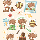  Poppy and Basil! My project for course: Kawaii Illustration: Create Charming Characters. Un projet de Illustration traditionnelle , et Conception de personnages de Emma - 03.03.2023