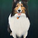 Rufus Dog Portrait . Pictură acrilică de Naomi Kotkins - 03.09.2023