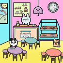 Mi proyecto del curso: Diseño de mundos kawaii: La cafetería  Ein Projekt aus dem Bereich Design von Figuren, Digitale Illustration, Traditionelle Illustration und Design von zarahmarroquin - 08.03.2023