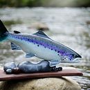 Atlantic Salmon Wood Carving. made out of basswood  . Arte și meșteșuguri de Len Wells - 03.09.2023