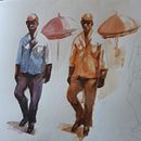Mi proyecto del curso: Sketching de personas con acuarela. Un projet de Esquisse , Aquarelle , et Dessin anatomique de MVictoria Landa Fernandez - 12.03.2023