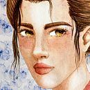 Mi proyecto del curso: Retrato ilustrado en acuarela. Traditional illustration, Fine Arts, Painting, Drawing, Watercolor Painting, Portrait Drawing, and Artistic Drawing project by Natalia Mardones V - 03.11.2023