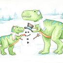 Dinosaur Four Seasons. Un progetto di Pittura ad acquerello, Illustrazione infantile e Character design di leeannplukas - 16.03.2023