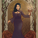 Meu projeto do curso: Retrato ilustrado com estilo art nouveau. Un projet de Illustration traditionnelle, Beaux Arts, Illustration numérique, Dessin de portrait, Dessin artistique, Dessin numérique , et Peinture numérique de Mariana Menezes - 10.03.2023