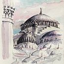 My project for course: Architectural Illustration with Watercolor. Un projet de Illustration traditionnelle, Esquisse , Dessin, Aquarelle, Illustration architecturale , et Carnet de croquis de Gül Günizi - 17.03.2023