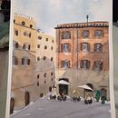 Mon projet du cours : Techniques modernes pour des ​paysages urbains à l'aquarelle. Un proyecto de Pintura y Pintura a la acuarela de Fabien - 18.03.2023
