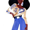 African goddess in a Mood Indigo. Un projet de Illustration traditionnelle, Création d'accessoires, Conception de personnages, Création de costumes, Design de bijoux, Peinture, Conception de chaussures, B, e dessinée, Création de motifs, Dessin, Conception d'affiches, St, lisme, Peinture gouache, Art floral et végétal, Peinture décorative, Album illustré, Illustration de mode et Impression textile de Shannice Pattern - 18.03.2023