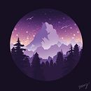 Night sky 🌠(●'◡'●)  Inspired by the artist: Genevieve´s Design Studio.. Een project van Traditionele illustratie, L, scaping y Digitale illustratie van Mariana - 15.03.2023