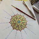 Little sun of fire: Tazhib, Islamic Art of Illumination. Un progetto di Pittura, Pattern design, Disegno, Pittura ad acquerello e Illustrazione con inchiostro di Dani Falcone - 19.03.2023