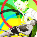 Dick Fosbury. Traditional illustration, and Digital Illustration project by Marzia Schenetti - 03.21.2023