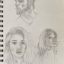 My project for course: Portrait Sketchbooking: Explore the Human Face . % Judy Ng tarafından hazırlanan Eskiz çizimi, Çizim, Portre Çizimi, Sanatsal Çizim, Ve Eskiz defteri projesi - 03.24.2023