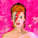 David Bowie cyberpunk retro style. Projekt z dziedziny Trad, c, jna ilustracja, Design, Projektowanie graficzne i Postprodukcja fotograficzna użytkownika Marco De La Cueva - 18.03.2023