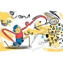 Ilustración sobre Dislexia en las escuelas - Dagbladet Information (Dinamarca). Traditional illustration, Digital Illustration, and Editorial Illustration project by Maria Meiga - 03.27.2023