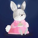 Birthday bunny 🐰🎉. Een project van Traditionele illustratie y Ontwerp van personages van Mariana - 20.01.2023