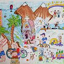 My project for course: Hand-Drawn Illustration with Layers, Colors, and Shapes. Un proyecto de Ilustración tradicional, Pintura, Bocetado, Creatividad y Pintura acrílica de Marguerite - 28.03.2023