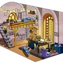 Mon projet du cours : Développement visuel : illustrez de décors imaginaires . Projekt z dziedziny  R, sunek, Ilustracja c, frowa, Concept art, R, sunek c i frow użytkownika Anne-Laure Grimaud - 05.04.2023
